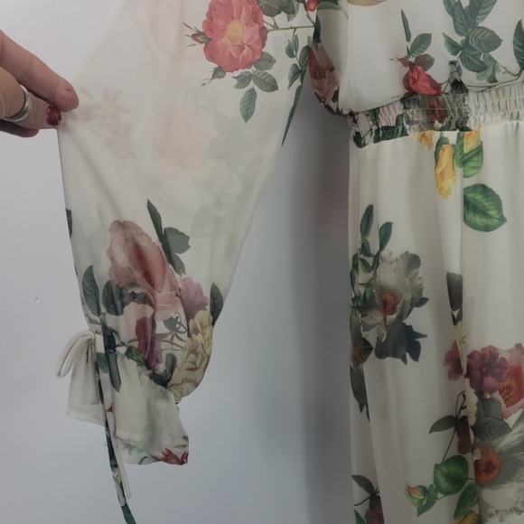 Belle + Sky white floral maxi dress sz M - Picture 5 of 8